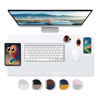 Clear Desk Protector Pad Blotters 12x24 in Plastic Desktopper Writing Surface Cover Desk Organizer Mat with Mouse Pad for Office Home Laptop Computer Tabletop Keyboard Mat Easy Clean Waterproof Glass
