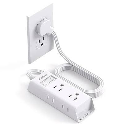 Cruise Essentials - Flat Plug Power Strip, Addtam 5 ft Ultra Flat Extension Cord with 6 Outlets Extender, No Surge Protector for Cruise Ship, Travel, Dorm, Home Office, ETL Listed