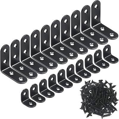 YAMASO 20PCS L Bracket Corner Brace, Stainless Steel | L Brackets for Wood, Small Right Angle Brackets, 60PCS Screws Included, 10x0.79 Inch+10x1.57 Inch