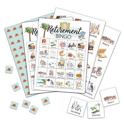 Retirement Bingo Cards, Retirement Game for 24 Players, Family & Friends Office Activity, Retirement Party Favors Supplies Decorations (12)