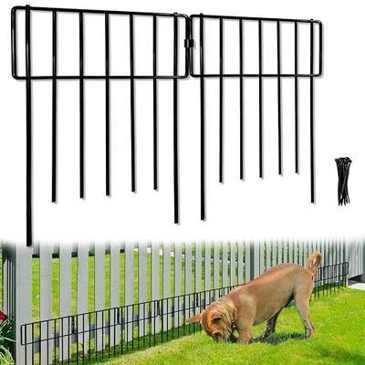 Thrivinest 10 Pack Animal Barrier Fence, No Dig Decorative Fence, 17in(H) x10ft(L) Rustproof Metal Small Garden Fence Border for Dogs Rabbits, Bottom Blocker for Outdoor Yard Patio