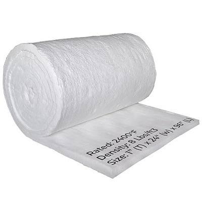 Ceramic Fiber Insulation Blanket, 8# 2400F, 1” x 24” x 96” Ceramic Blanket | High Temperature Ceramic Fiber Blanket for Stoves, Kilns, Dishwasher & Oven Insulation