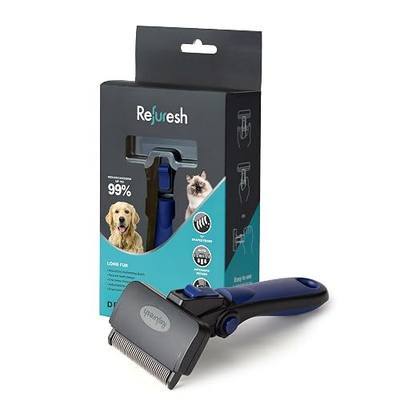 Deshedding Dog Brush for Long Hair (Medium,Blue) – Gentle Deshedding Tool for Dogs & Cats – Reduces Shedding, Without damaging Topcoat. Removes Loose Fur & Dead Undercoat.
