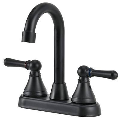 RV Bathroom Sink Faucet - Non-Metallic Bathroom Sink Faucets for RVs, Campers, Travel Trailers, Vans, Fifth Wheels, Motor Homes, Boats (Matte Black, Bell Shape)
