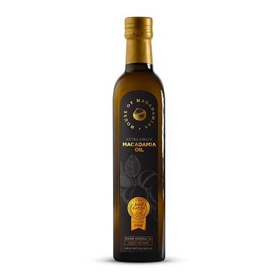House of Macadamias Macadamia Oil, Dark Glass Bottle, Extra Virgin Cold-Pressed, High Smoke Point, 16.9 fl. oz. - 3rd Party Lab Tested, 100% Pure, Buttery Taste