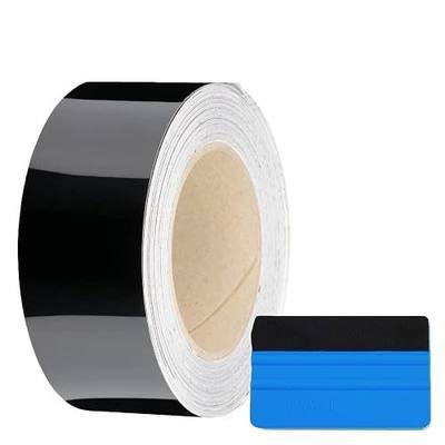 Black Gloss Vinyl Wrap Film Roll Kit Out Chrome Delete Wrap 2080 Series (Gloss Black, 2 Inches x 25 FT)
