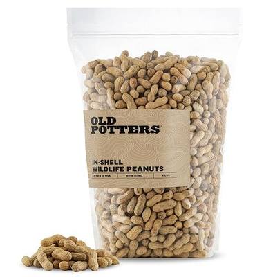 Old Potters Wildlife in-Shell Peanuts for Birds, Squirrels and Wildlife. USA Grown Non-GMO Raw in-Shell Peanuts (in-Shell, 8 lbs)