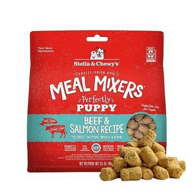 Stella & Chewy's Freeze Dried Raw Meal Mixers – Crafted for Puppies – Grain Free, Protein Rich Perfectly Puppy Beef & Salmon Recipe – 3.5 oz Bag