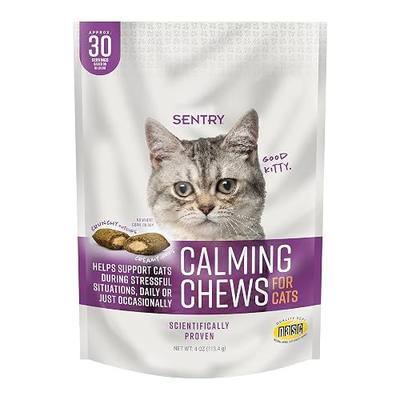 Sentry Calming Chews for Cats, Pheromone Stress Aid, 4oz | Manages stress; may curb destructive behavior; pheromone-infused daily chew; clinically tested calming formula