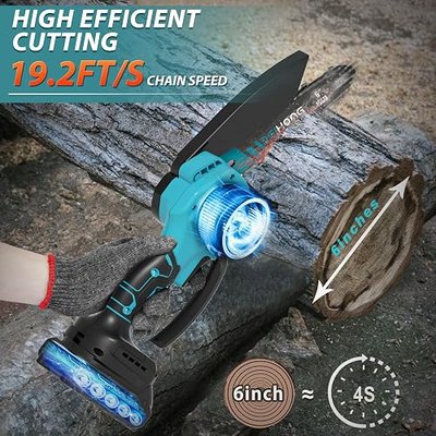 BEI & HONG Mini Chainsaw 6-Inch with Battery, Cordless Power Chain Saws with Security Lock, Handheld Small Chainsaw for Wood Cutting Tree Trimming (2023 upgrade)