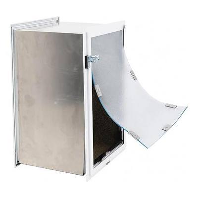 Wall Model | Cat & Dog Doors | Adjustable Tunnel Fits Up to 10" Wide Walls | Energy Efficient Double Vinyl Flaps | Locking Security Cover | Skilled Install Required | Steel Corners | Hale Pet Door