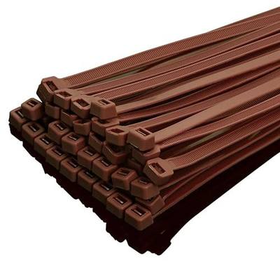 XINGO 12 Brown Zip Ties Heavy Duty 100 Pack, 120 LBS Tensile Strength, Premium Nylon Cable Wire Ties, Self-locking Plastic Ties for Indoor and Outdoor Use