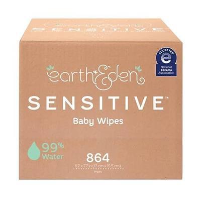 Earth & Eden Sensitive Baby Wipes, Gentle on Skin, 6.7 x 7.7 in, 864 ct | Eco-Conscious, Hypoallergenic, No Harsh Chemicals, Dermatologically Approved