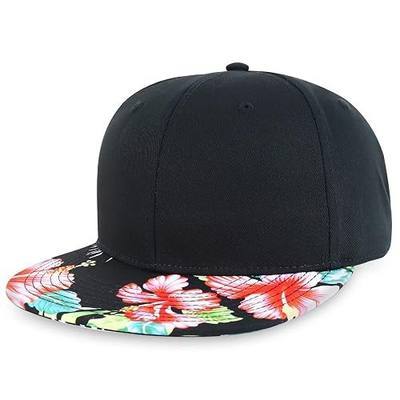 Armycrew Hawaiian Hibiscus Floral Print Flat Bill Snapback Oversized 2XL Cap