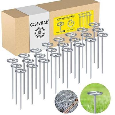 Landscape Fabric Stakes, 8 Gauge Circle Top Landscape Pins | Not Easy to Bend 6 inch Galvanized Landscape Fabric Pins, More Holding Power than U-Shape Garden Staples (120 Pcs)