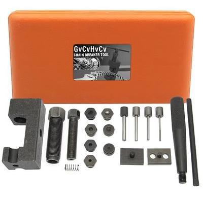Motorcycle Chain Breaker Tool Kit, 18-Piece Chain Rivet Tool Set | Chain Link Cutter Removal Tool For Motorcycle Atv Bike Cam & 25 To 930 Chains
