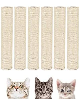 BNOSDM 6 Pack 15”x2.75” M8 Cat Tree Scratching Post Replacement Parts for Indoor Cats Tower Rope Scratch Poles Refill Sisal Pole Part for Refurbishment Accessories Spare