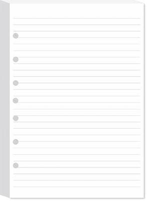 7-Hole Lined Filler Paper Pack of 100 Sheets for Mini Binders, College Ruled, 5-1/2" x 8-1/2", White