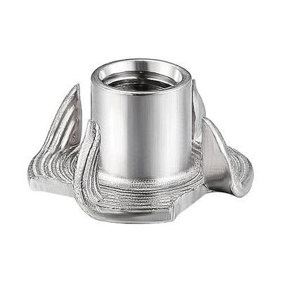 Wensilon 100pcs 1/4"-20 T-nut 304 Stainless Steel Four-jaw - for Home, Hotel Outdoor Threaded Insertion