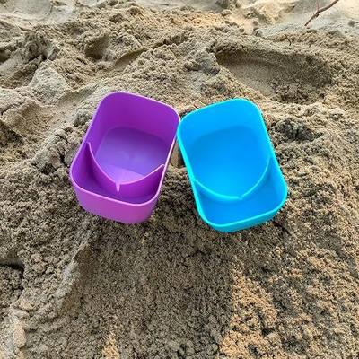 Beach Cup Holder with Pocket Beach Sand Coasters Drink Cup Holders for Travel Multicolor 2 Pack Color Blue/Purple