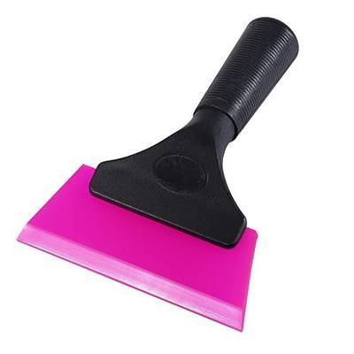 FOSHIO Small Squeegee with 5 Inch Pink Rubber Blade Mini Wiper Window Tinting Tools for Mirror Glass Window Cleaner with Non-Slip Handle