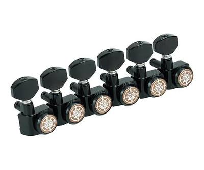 Guyker 6 In-line Guitar Locking Tuners – 1:18 Locking Tuning Key Pegs Tuners – Black