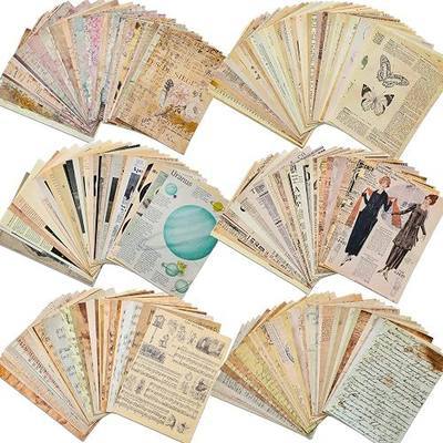 200 Sheets of Vintage Scrapbook Paper, Journaling Scrapbooking Supplies Craft Decoupage Papers Kit, Ephemera for Junk Journal Bullet Journals Well Posters Room Decor for Card Making Decorative Gift
