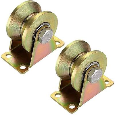 Lyplus Heavy Duty 3-Inch V-Groove Caster Wheels - Load Capacity 1105 Lbs,Smooth Rolling with Double Bearings for Industrial Machines, Sliding Gates, and Wire Rope Rails (2 Pack)