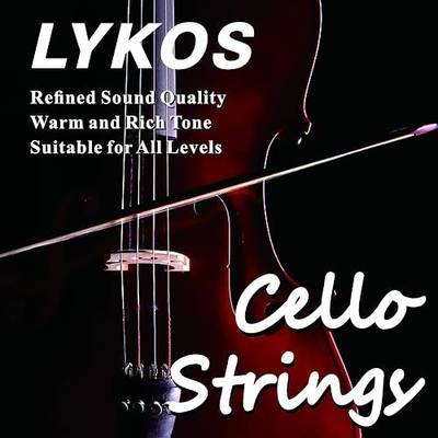 Lykos Cello Strings 1 Full Set A D G and C for 3/4 and 4/4 Size Cello, Experience the Rich and Powerful Sound Premium Quality for All Levels