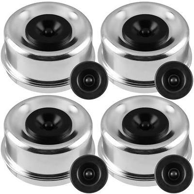 Trailer Bearing Dust Cap 2.72 in Trailer Axle Dust Cap with 8 Rubber Plugs Heavy Duty Grease Covers Bolt Metal Trailer Hub Dust Caps for Most 7000-8000lbs Axles Dexter Trailer Camper RV,4pcs