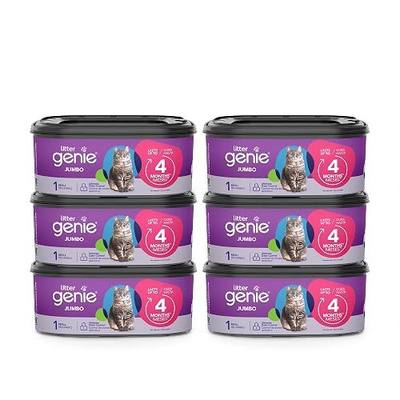Litter Genie Jumbo Refill 6 Pack | 28ft Odor-Locking Film, Lasts 24 Months, Easy to Use, Minimizes Waste