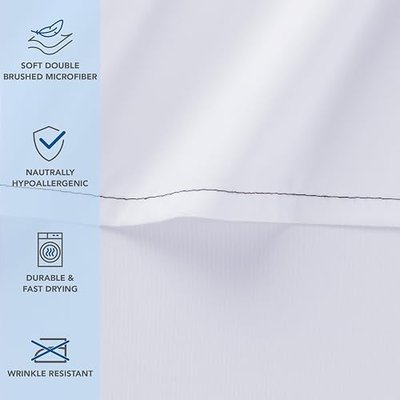 Arkwright Bulk Twin Flat Sheets - Pack of 6 - Soft Brushed Microfiber Hypoallergenic Top Sheet only with Wrinkle Resistant, Bedding Essentials for Hosts and Hotels, White