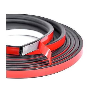 Car Door Weather Seal Strip, B-Shape Rubber Edge Trim Protector Striping for Auto Door, Self Adhesive Noise Insulation Sealing Weatherstrip for Most SUV, Truck, RV