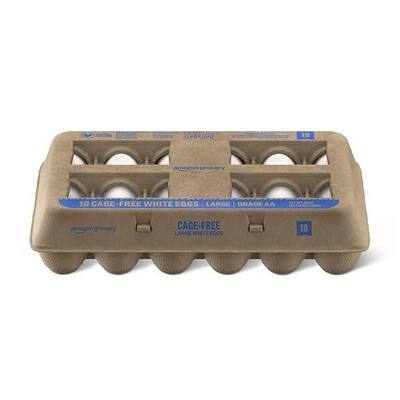 Amazon Grocery, Cage-Free Large White Eggs, Grade AA, 18 Ct