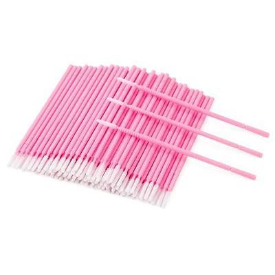 G2PLUS Micro Cotton Swabs, 200pcs Disposable Micro Applicator, Microswabs for Eyelash Extensions, Micro Applicator Brush Cleaning Tool for Lashes, Dental, Nails, Eyeliner and Personal Care (Pink)