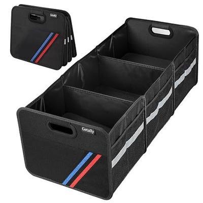 Trunk Organizer for Car, Collapsible Trunk Organizer with Multi Pockets, 3 Compartments Storage Organizer for Car SUV, Truck, Sedan