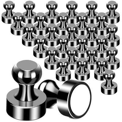 MIKEDE 30Pcs Fridge Magnets Refrigerator Magnet Strong for Pictures, Black | For Pictures Refrigerator Whiteboard Classroom Office Locker