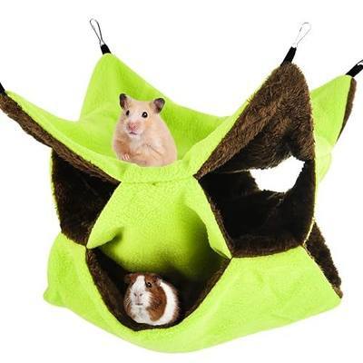 3 Tier Ferret Rat Hammock,Guinea Pig Cage Accessories,11.8x11.8 Inches,Pet Cage Hanging Bunkbed Hammock for Small Animals,Guinea Pig,Ferret,Kitten,Squirrel,Chinchilla,Rat,Parrot