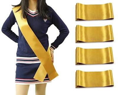 4 Pack Gold Blank Sashes Plain Satin Sash for Pageants Senior Custom DIY Personalized Sash for Prom