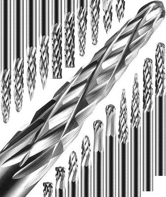 Sworker 20 Pcs Carbide Burr Set 1/8" Shank Compatible with Dremel Bits Rotary Tools Attachment Kit Rasp Drill File Accessories Metal Wood Stone Steel Grinding Carving Cutting Polishing Solid Tungsten