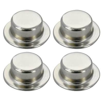 4 Piece Spring Steel Push on Pushnut Cap Stud 5/8 Inch Axle Pushnut Fastener with Zinc Mech Finish for Rolling Bins, Lawn Wagons and Hand Trucks