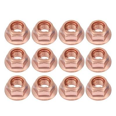 12Pcs Exhaust Manifold Nuts for Practical Copper Flashed Exhaust M8 Nut