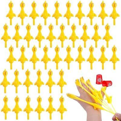 POPLAY 42PCS Flying Chicken Slingshot, Party Favors Treasure Box Toys for Kids, Flicking Rubber Chickens Finger Toys for Birthday Party Activity Gift, Classroom Prizes, Goodie Bag Stuffer