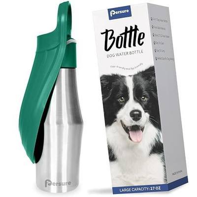 Persure 27 OZ Dog Water Bottle Portable Stainless Steel Convenient Pet Water Dispenser, Leak Proof Puppy Travel Water Bowl for Dog Outdoor Walking, Hiking, Perfect Size for All Dog Breeds, Sage Green