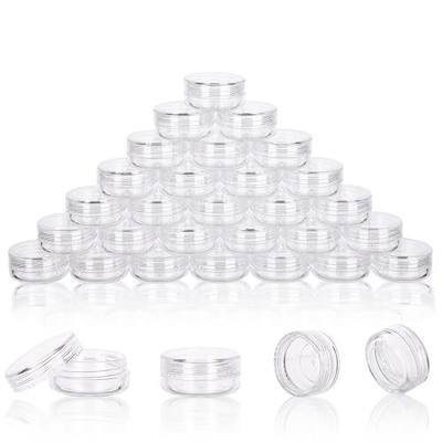 3 Gram Sample Containers with Lids, 50 Count Tiny Sample Jars, Empty Lip Balm Containers, Mini Cosmetic Container with Lids, Makeup Travel Container with Labels, Mini Disposable Spatulas