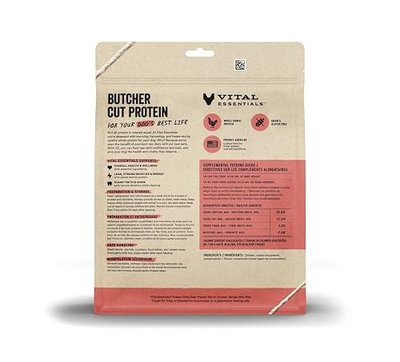 Vital Essentials Freeze Dried Dog Food Topper, Chicken Mini Nibs, 18 oz Bag | Soft, High Protein Raw Nutrition, Grain-Free Recipe