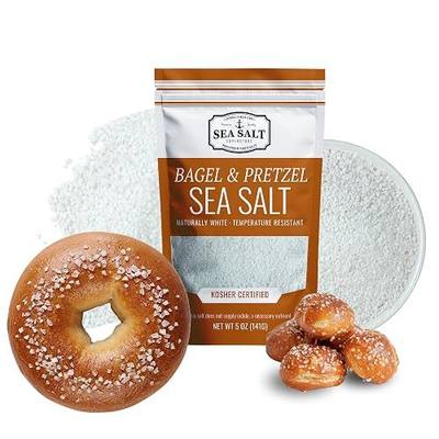 Sea Salt Superstore Pretzel Sea Salt for Soft Pretzels, Baking, 5 oz Bag | Heat resistant, for bagel and soft pretzel salt, for baking, bag