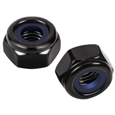 1/4-20 Nylon Insert Hex Lock Nuts Locknuts, 304 Stainless Steel 18-8, Black Oxide, 25 PCS