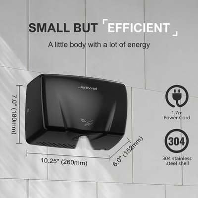 JETWELL High Speed Commercial Automatic Hand Dryer - Heavy Duty Stainless Steel Hand Dryer - Warm Wind Hand Blower