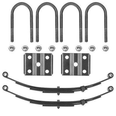Single Trailer Leaf Spring 4 Leaf Double Eye 1750 lbs Cap for 3500 lbs Axle Suspension & U-Bolt kit, 25-1/4" Length fits for SW4B - Set 2